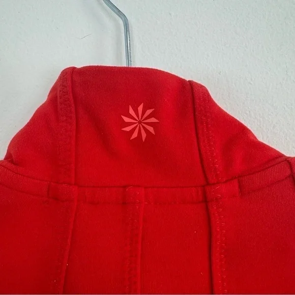 Athleta Full Zip Jacket Women’s Size Small Red Orange Stretch Performance - Picture 4 of 11